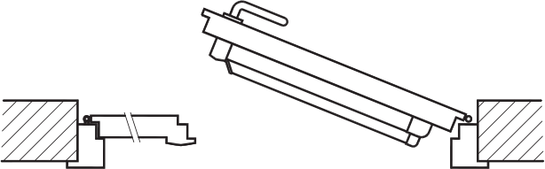 Type droit poussant ou DIN gauche