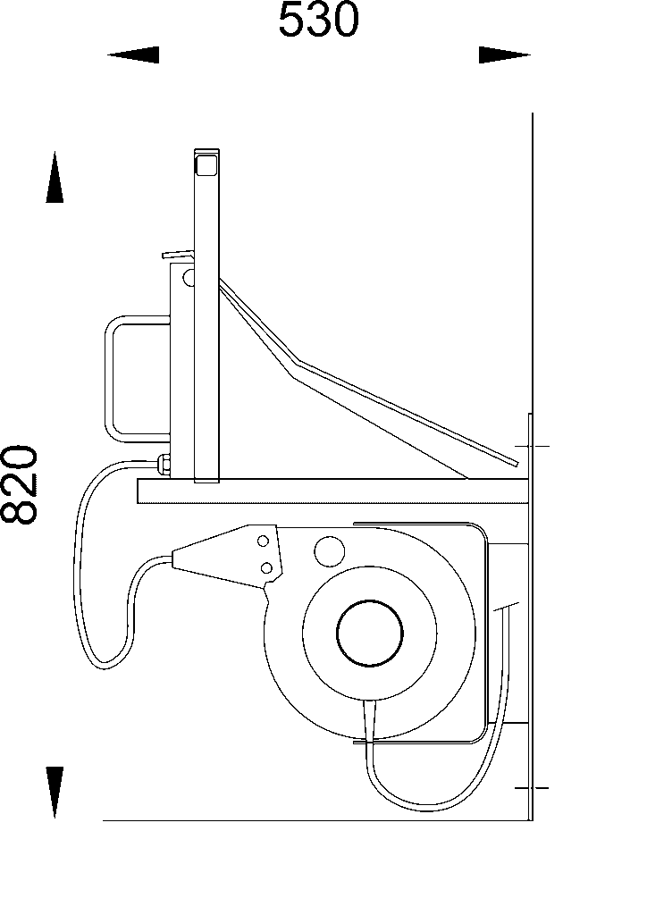 Plan d'une cale de roues manuelle